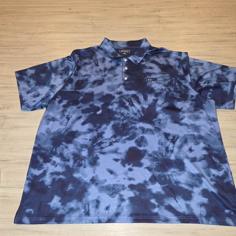 Crown And Ivy Short Sleeve Polo Shirt Men's Blue Size XXL C5